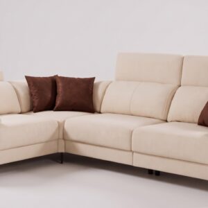 Sofá rinconero Vegas beige con asientos extraíbles