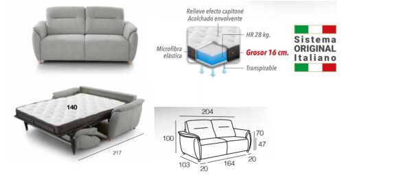 Sofa cama italiano my Armony - Imagen 3