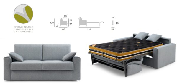 Sofa cama italiano Elite (colchón de 23) - Imagen 4