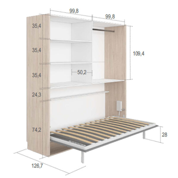OFERTA DE CAMA ABATIBLE ,COLOR BLANCO - Imagen 3
