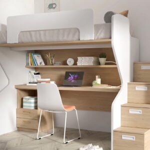 Cama alta con escritorio W59