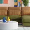 Sofa cama con chaise longue Kluster apertura italiana