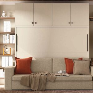 Cama de matrimonio abatible con sofa
