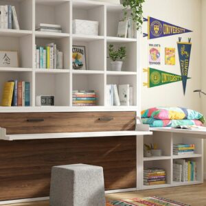 Cama abatible con escritorio y libreria Ros.