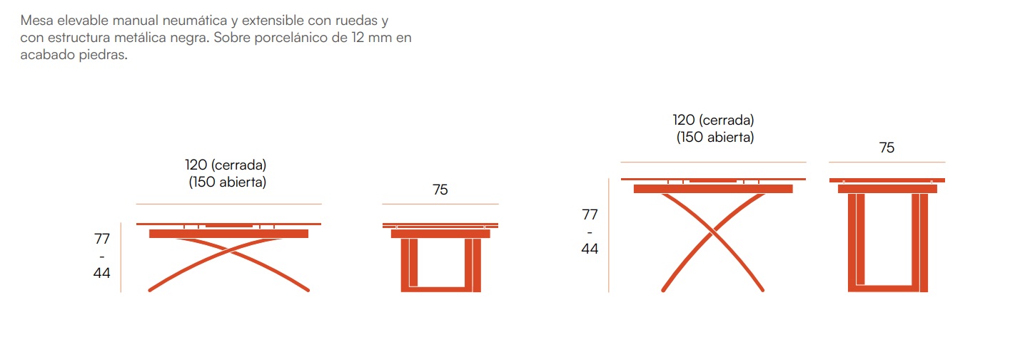 Mesa Lena convertible,elevable y extensible - Imagen 2