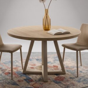 Mesa de comedor redonda extensible 5032 con pata central