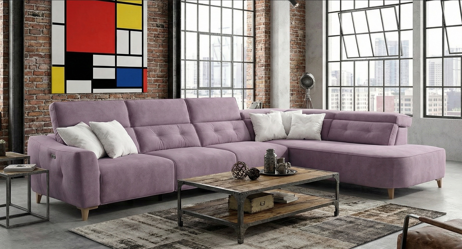 Sofa chaise de plazas relax eléctricas Gio Gold+