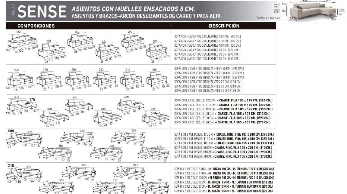 Sofa chaise longue iSense - Imagen 7