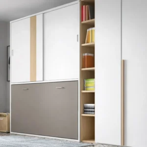 cama abatible con armario superior 105 en dormitorio juvenil moderno