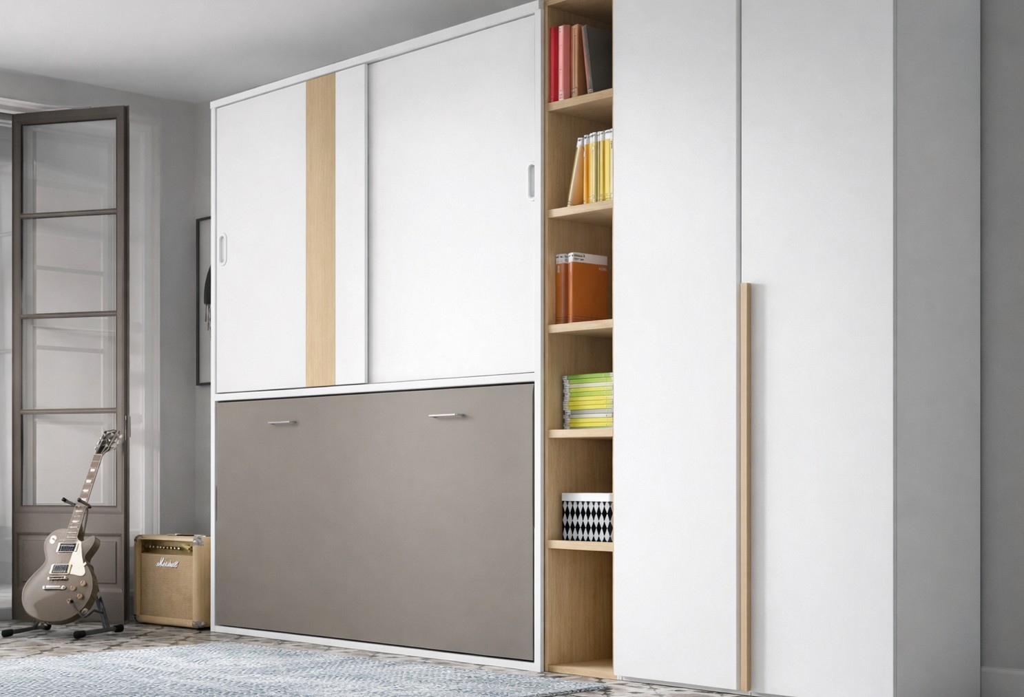 CAMA ABATIBLE CON ARMARIO FORMAS EVOLUTION 105