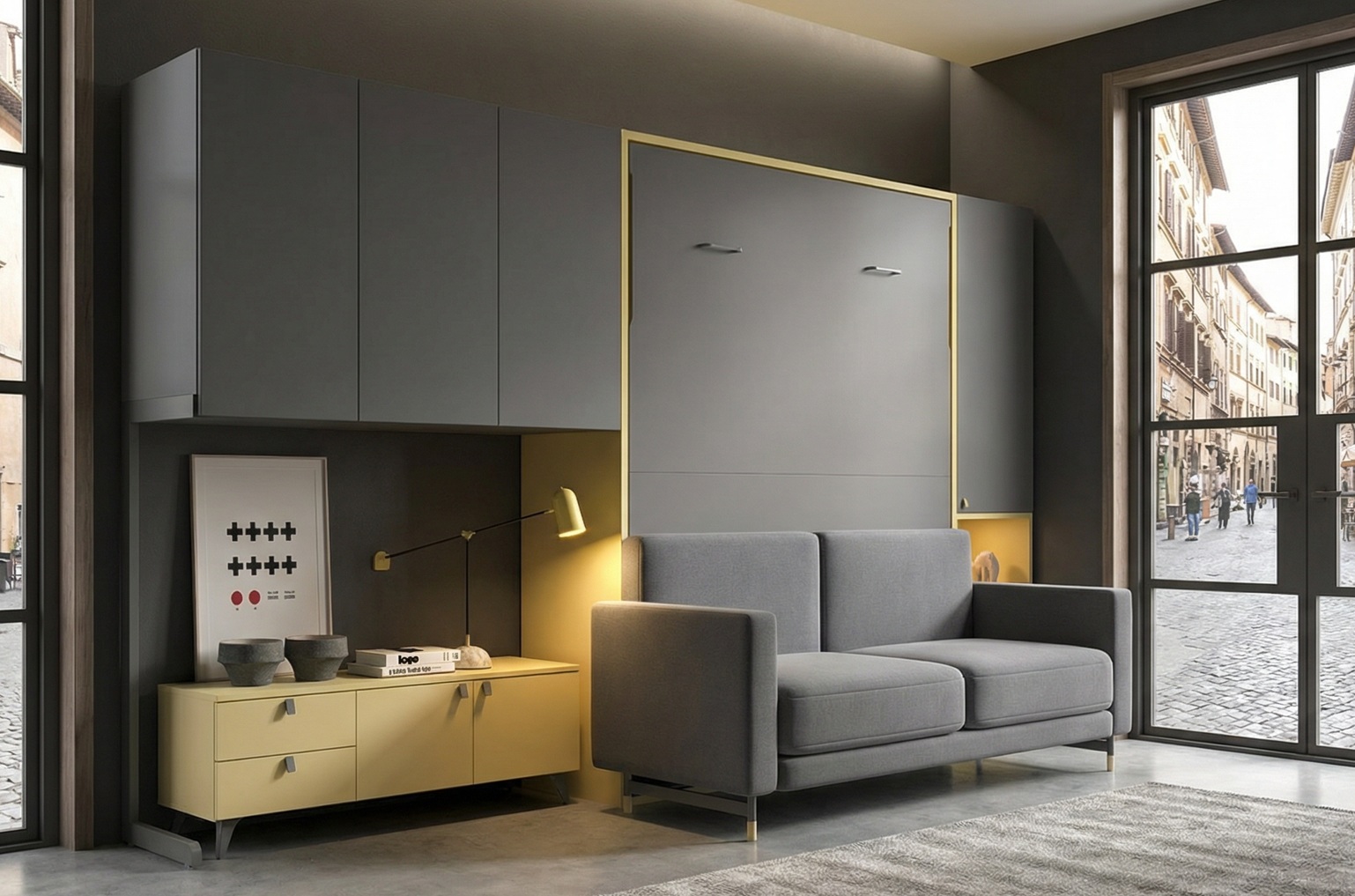 COMPOSICION DE CAMA ABATIBLE CON SOFA140 - Imagen 2