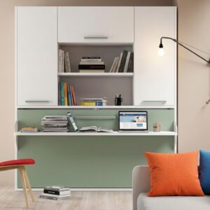 Cama abatible juvenil con escritorio incorporado ybn.