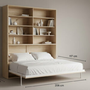 Medidas de cama abatible horizontal con armario superior modelo Explora