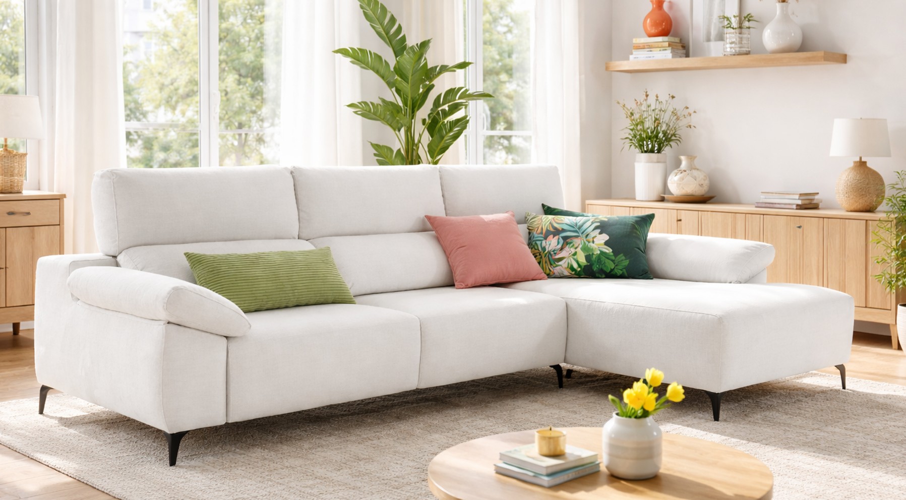 SOFÁ CHAISE LONGUE NINA 264 CON VISCOELASTICA.