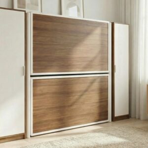 Composicion de litera abatible con armarios.