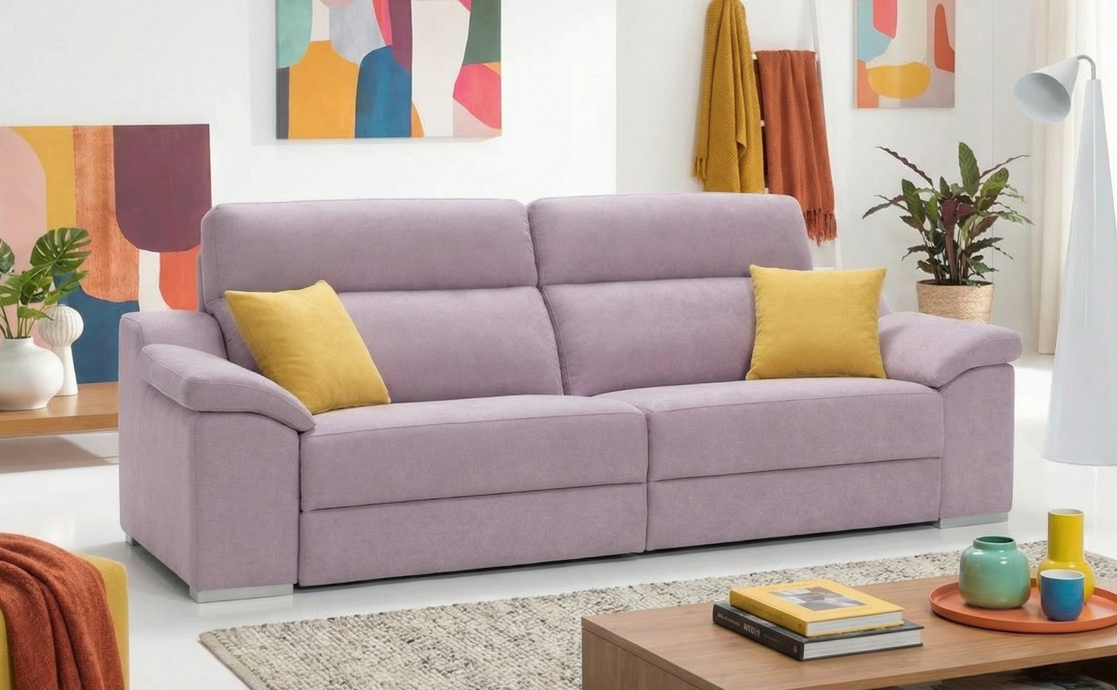 Sofa con doble electrico Eden 214 cms.