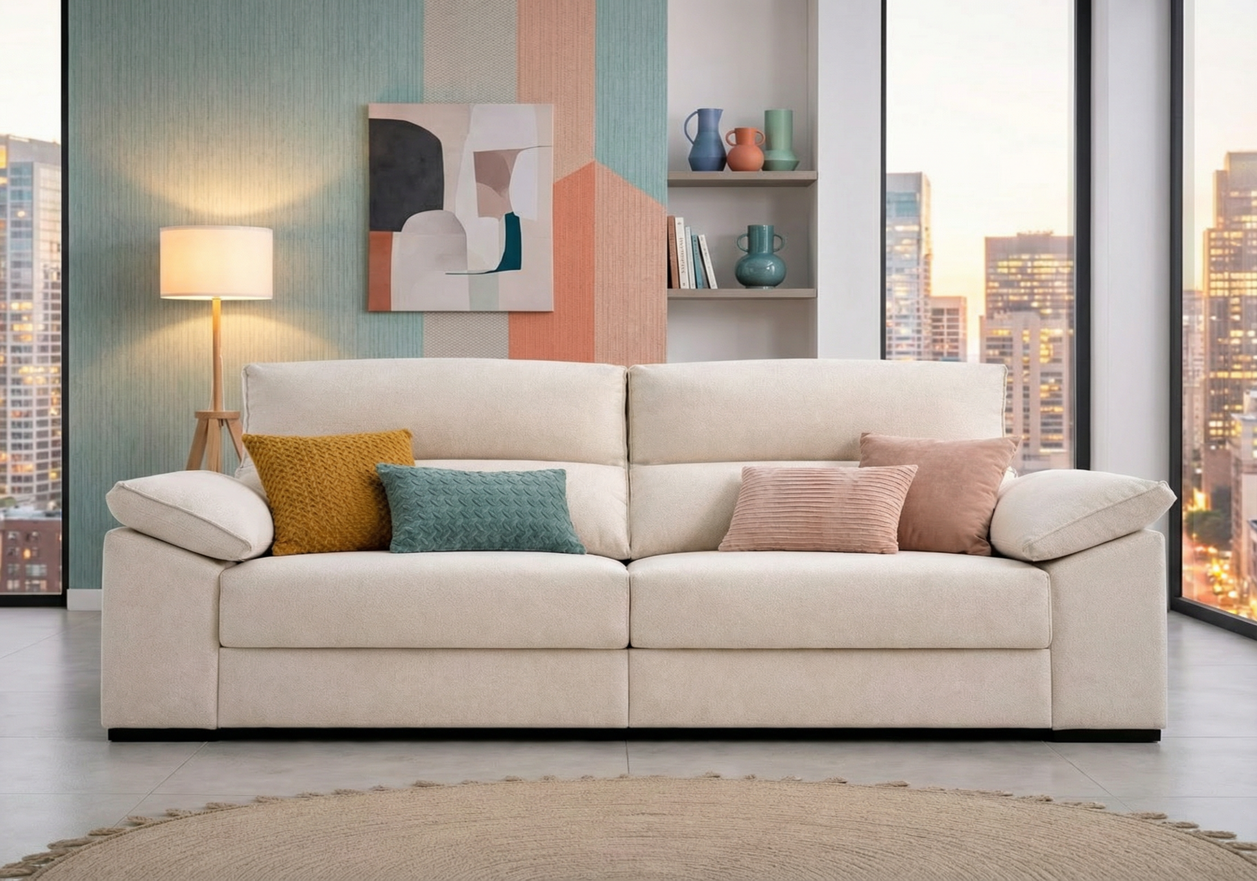 Sofa con asientos deslizantes k2.