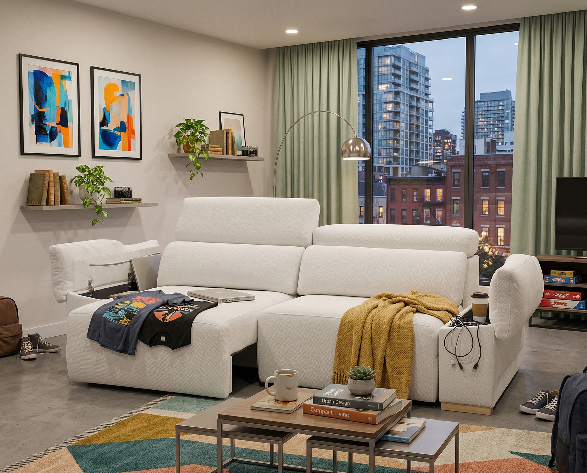 Sofa con asientos deslizantes Duo. - Imagen 3