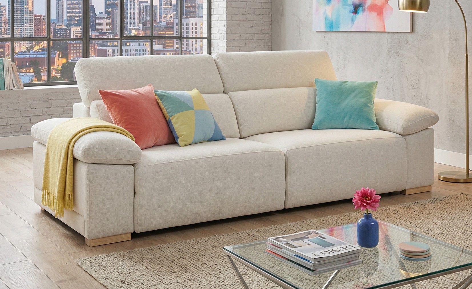 Sofa con asientos deslizantes Duo.