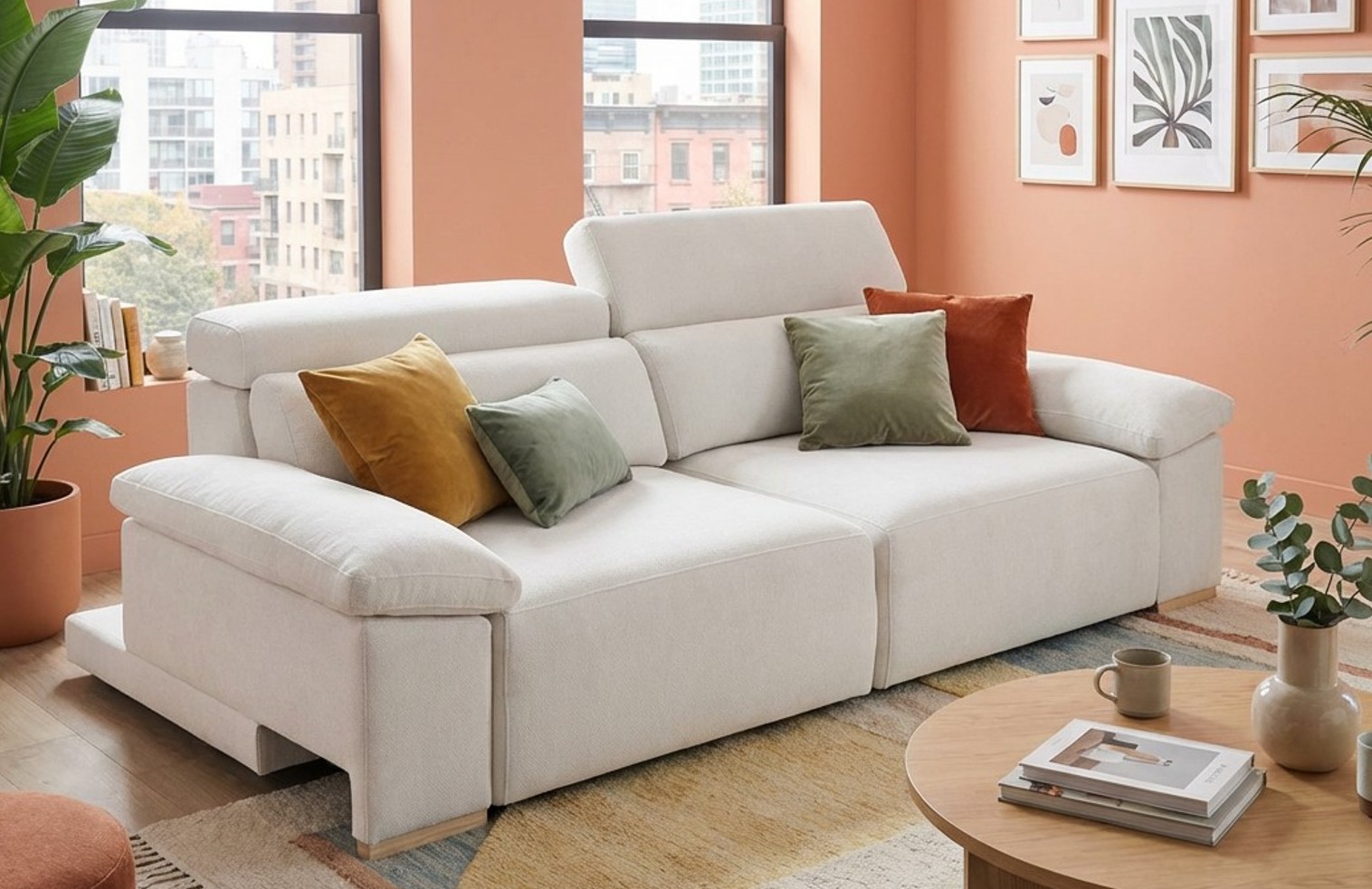 Sofa con asientos deslizantes Duo. - Imagen 4