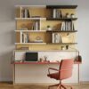 Cama abatible con mesa escritorio y estantería moderna en Badalona