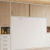Cama abatible con armarios y estantería integrada de 135x190 barcelona