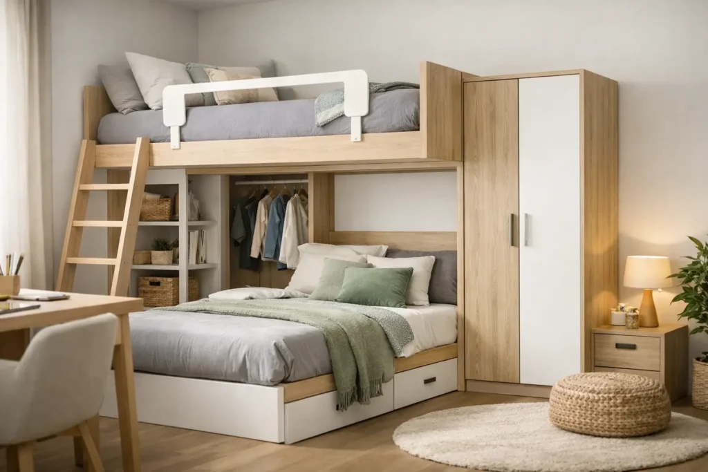 Cama tren juvenil con armario: cómo elegirla