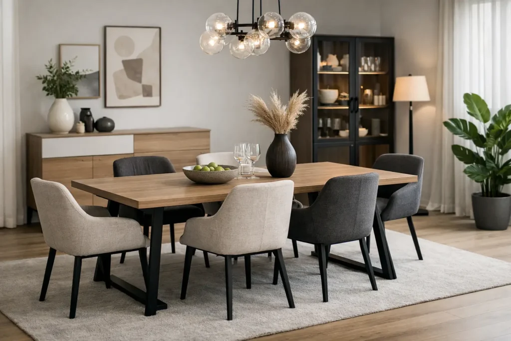 Composición de comedor moderna completa