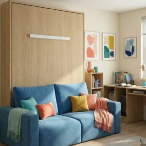Cama abatible con sofá Nova abierta