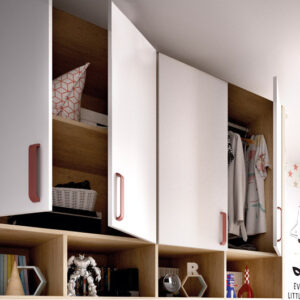 Cama abatible horizontal individual con armario superior RB