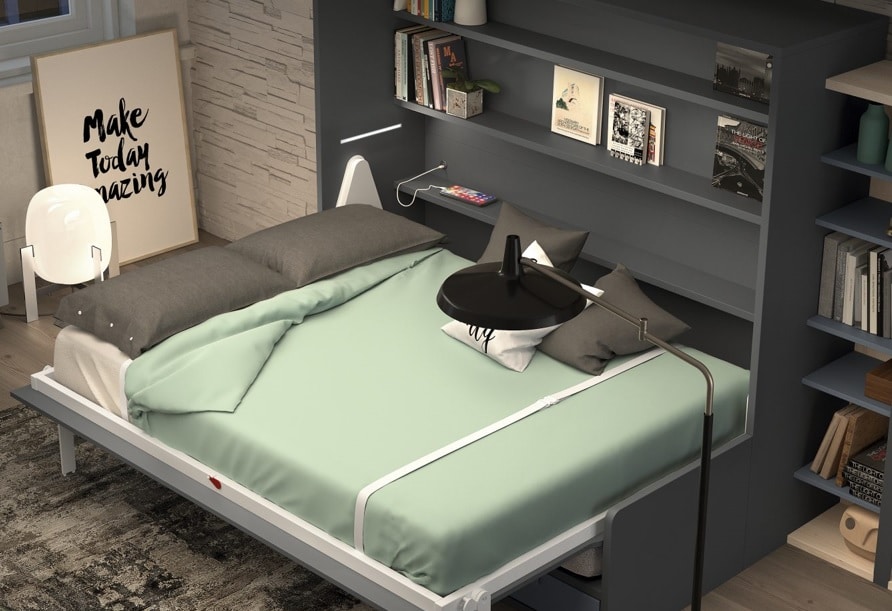Cama abatible con sofá FRM 135 cerrada para ahorrar espacio