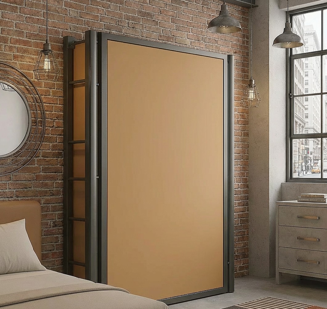 Cama abatible vertical NYC 105x190 individual con estructura metálica