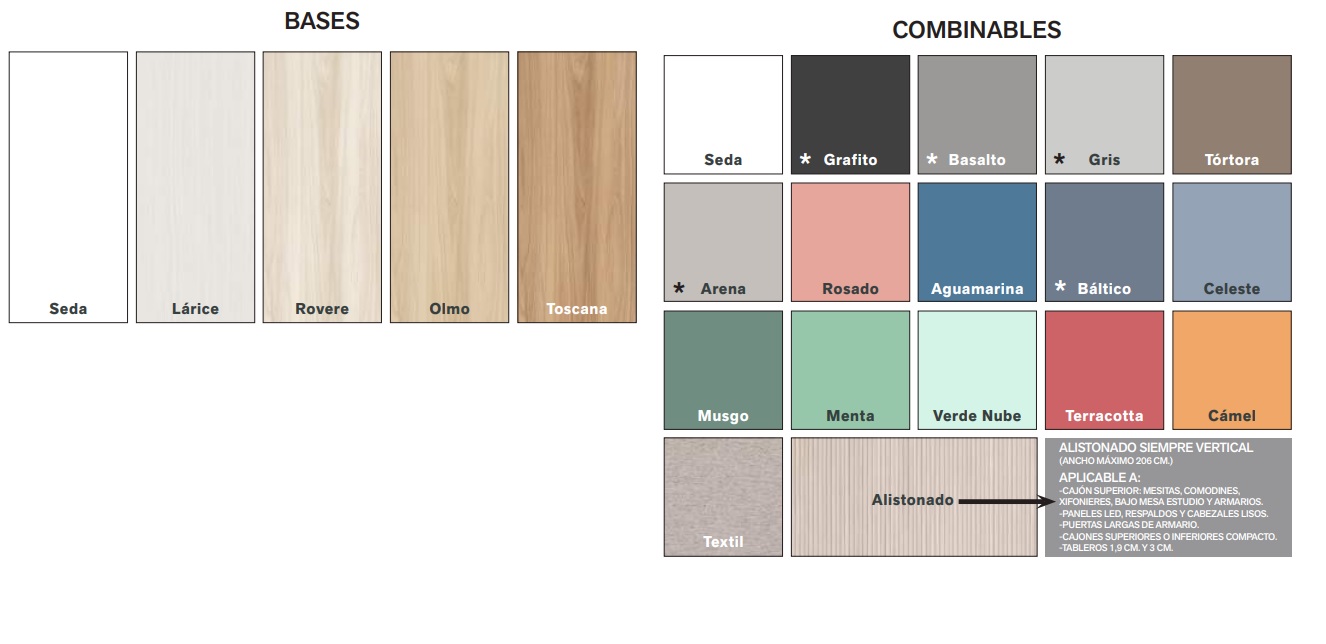 Colores de cama abatible vertical NyC 90x190 en Badalona y Barcelona