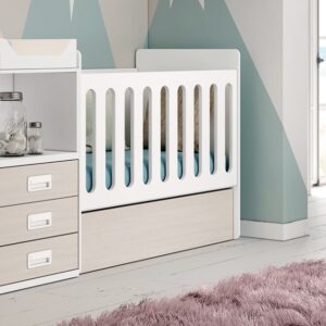 Cuna convertible infantil con cajones