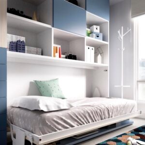 Detalle de escritorio en cama abatible horizontal RMB