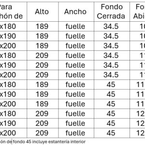 Medidas de litera abatible Nova 90x190