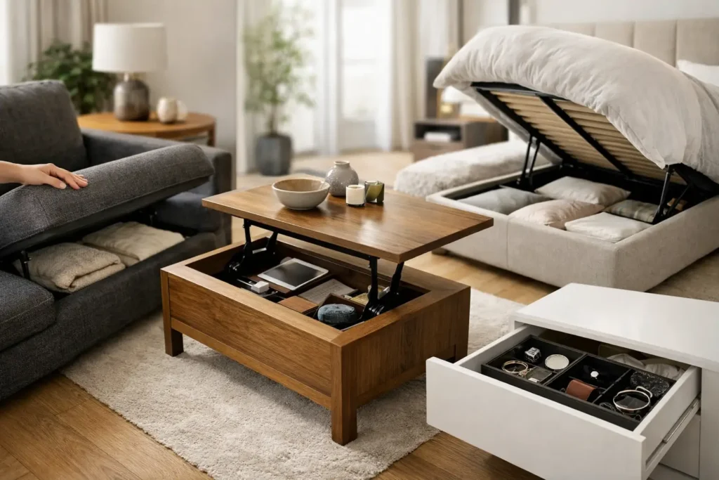 Mejores muebles para almacenaje oculto