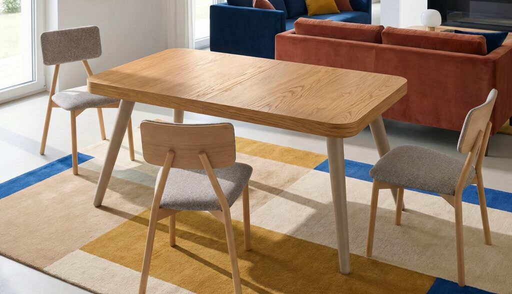 Mesa rectangular extensible iCIAO 140x90 para comedor en Cataluña