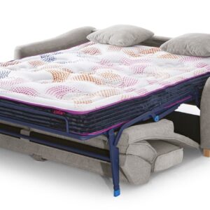 Sofá cama italiano abierto con colchón viscoelástico de 18 cm