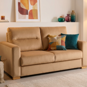 Sofa cama italiano Galia cerrado en tapizado beige