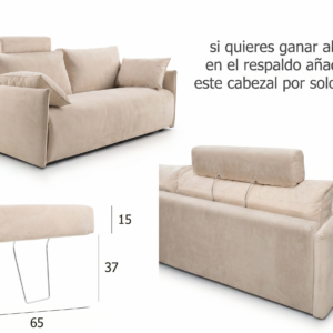 Información de medidas y detalles del sofá cama italiano 160x200