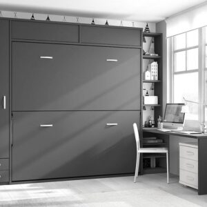Litera abatible horizontal de madera F409 en color gris