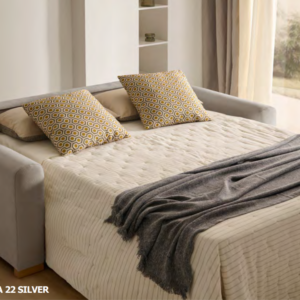 Sofa cama italiano Galia abierto con cama de 140x190