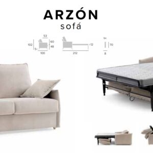 Sofá cama italiano Arzón con medidas y sistema de apertura italiana