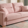 Sofa cama italiano Galia cerrado en tapizado rosa