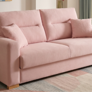 Sofa cama italiano Galia cerrado en tapizado rosa