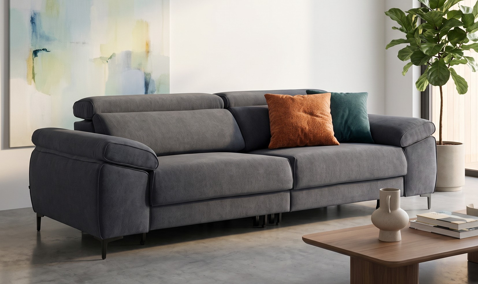 Sofá deslizante Aston 218 cm Premium Espuma inyectada