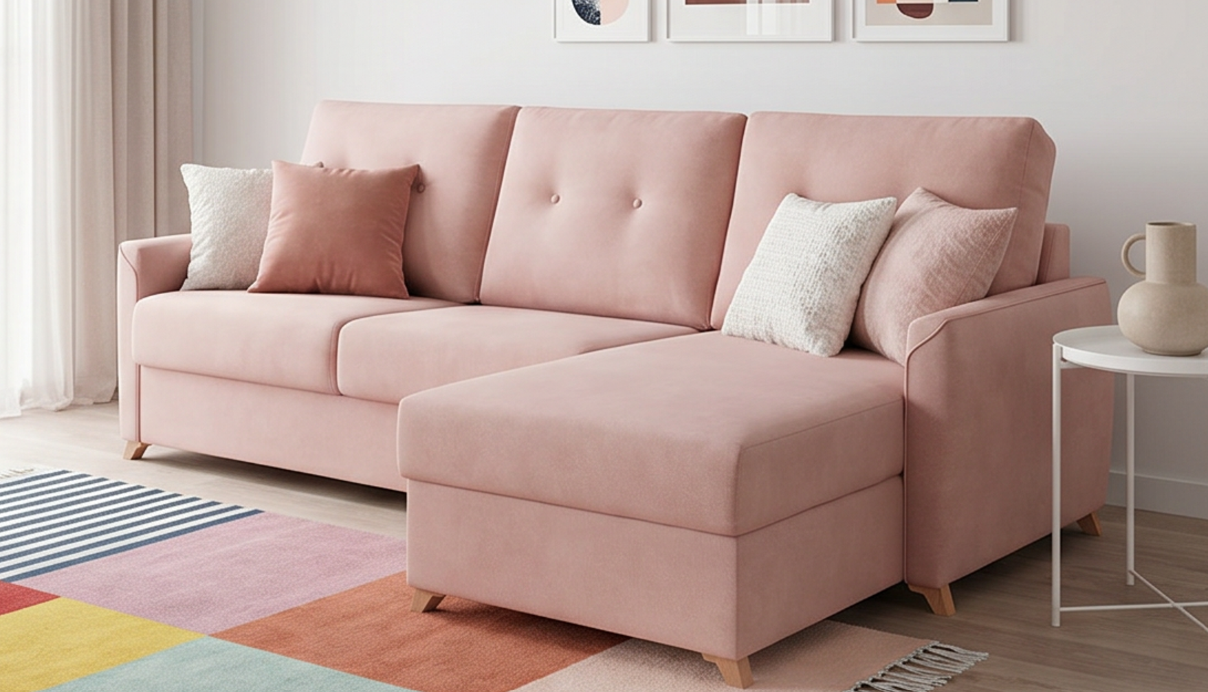 Sofa cama italiana con chaise longue Sylvia - Imagen 3