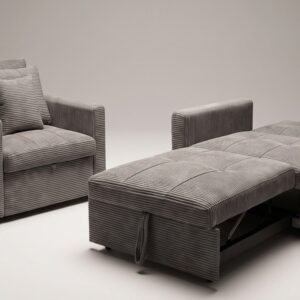 Sillón cama individual Oslo cerrado y abierto como cama auxiliar