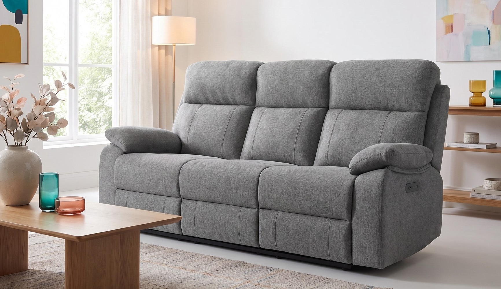 Sofá relax eléctrico Aura en color gris